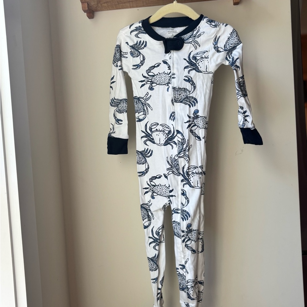 The Honest Company Navy and White Kids Pajama Footies